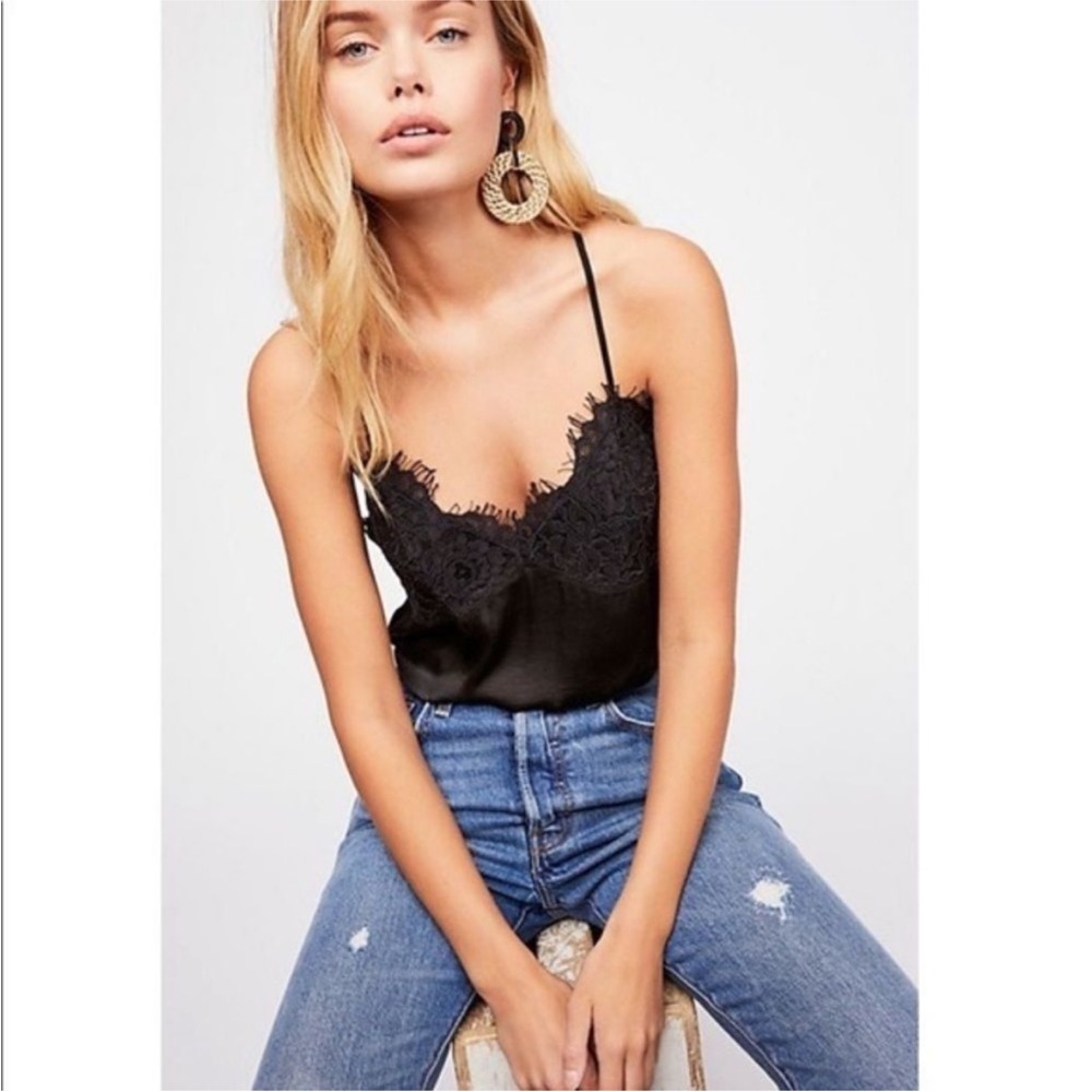 NWT Free People Intimately Black Lace Sweetie Pie bodysuit